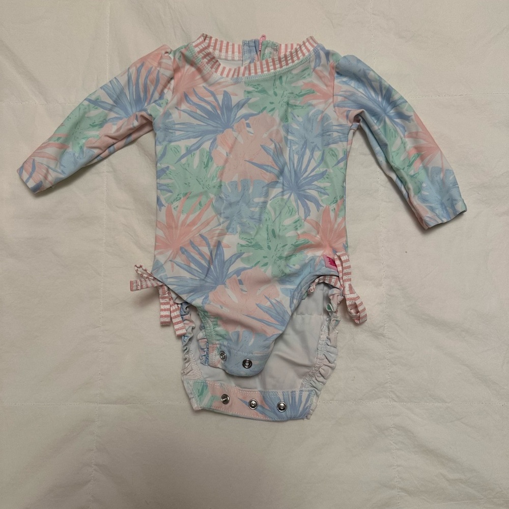 Ruffle Butts Pastel Striped Baby Onesie